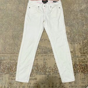 Lucky Brand 6/28 Charlie Skinny Striped Jeans White/Blue 29" Inseam Stretch